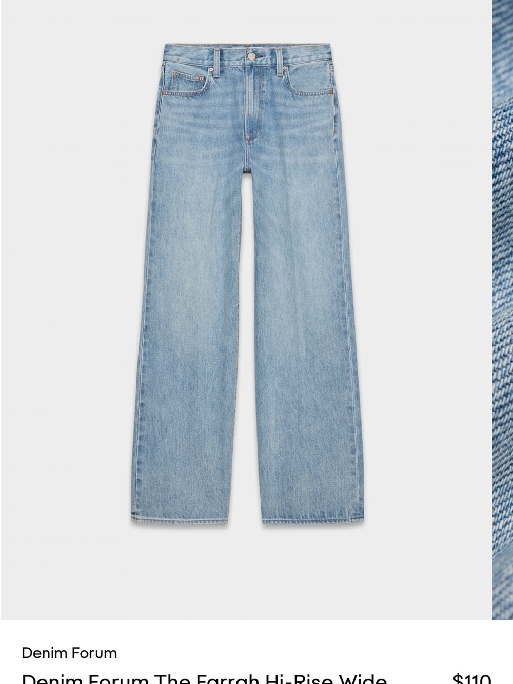 Denim Forum - Aritzia - Farrah Hi Rise Wide - Picture 5 of 5
